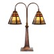 Tiffany bordlampe med 2 skærme H64cm