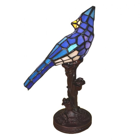Tiffany bordlampe papegøje H33cm