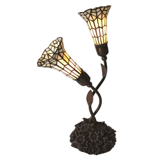 Tiffany bordlampe til 2 pærer