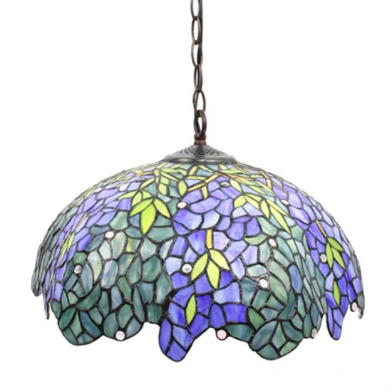 Tiffany loftslampe Blå-Grøn Ø45cm