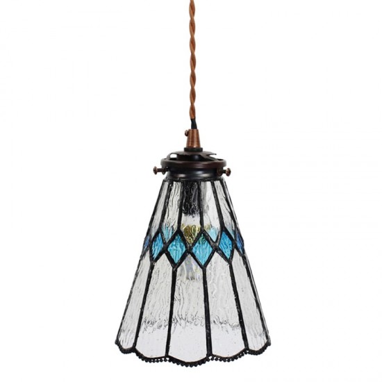 Tiffany loftslampe Hvid-Blå Ø15cm