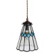 Tiffany loftslampe Hvid-Blå Ø15cm