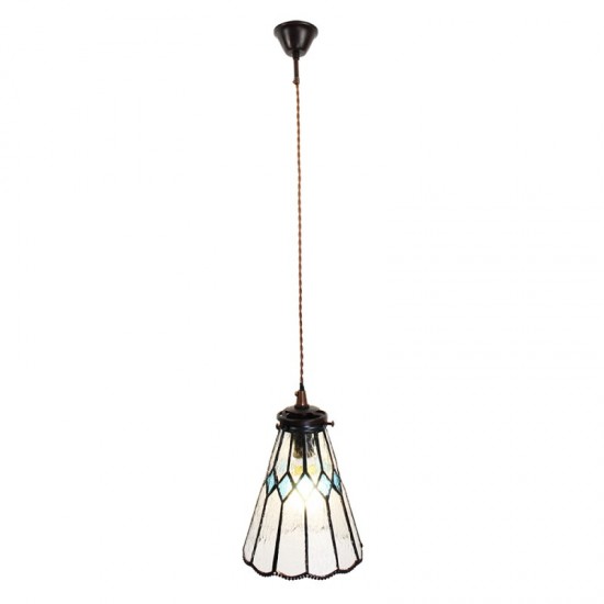 Tiffany loftslampe Hvid-Blå Ø15cm Tiffany loftslampe Hvid-Blå Ø15cm