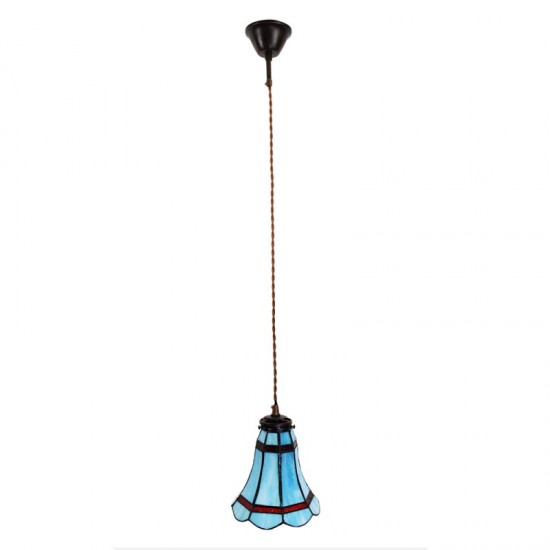 Tiffany loftslampe blå-hvid Ø15cm