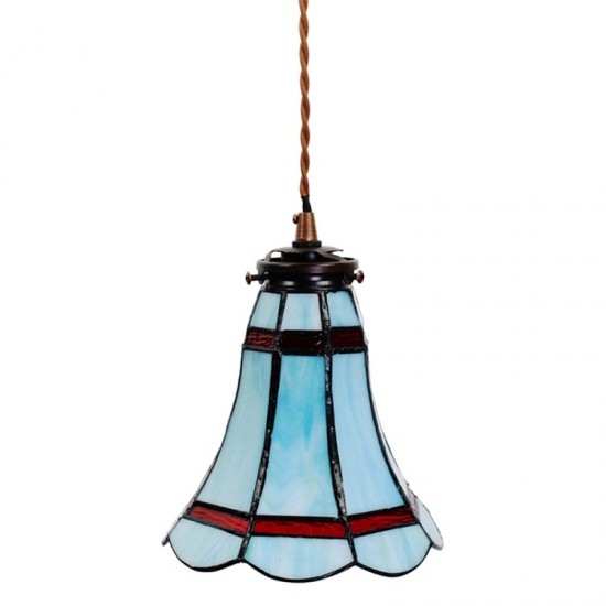 Tiffany loftslampe blå-hvid Ø15cm