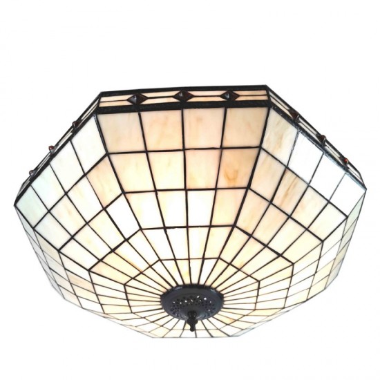 Tiffany loftslampe til 3 pærer med ophæng Ø56cm