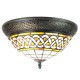 Tiffany loftslampe Ø38cm med 2 fatninger Hvid-Guld