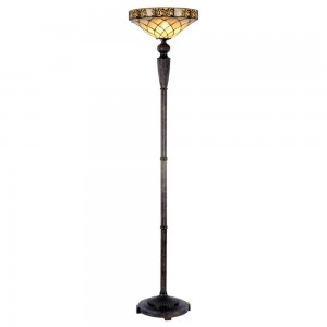 Gulvlampe med uplight Tiffany skærm Filigran 179cm høj