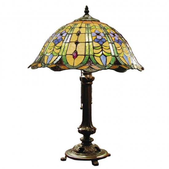 Bordlampe med Tiffany skærm - 53cm høj
