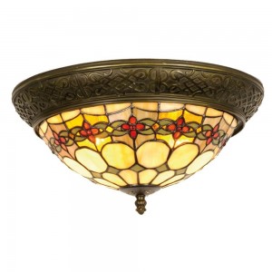 Loftslampe Tiffany Ø38cm med 2 fatninger Loftslampe Tiffany Ø38cm med 2 fatninger