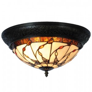 Loftslampe Tiffany Ø38cm med 2 fatninger Loftslampe Tiffany Ø38cm med 2 fatninger