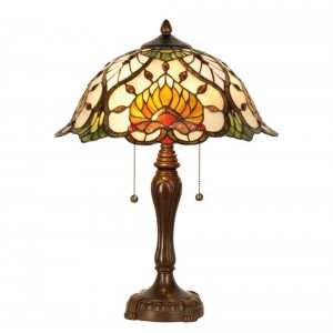 Bordlampe med Tiffany skærm 50cm høj Bordlampe med Tiffany skærm 50cm høj