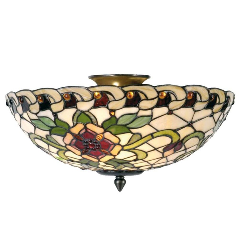 Tiffany loftslampe 40cm i diameter, 2 fatninger blomster Loftslamper blomst