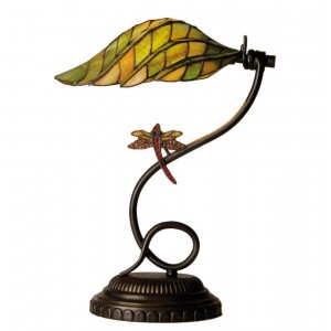 Bordlampe Tiffany bladformet glas mosaik Bordlampe Tiffany bladformet glas mosaik