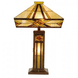 Bordlampe 2 fatninger Tiffany lampeskærm Bordlampe 2 fatninger Tiffany lampeskærm