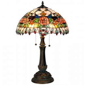 Bordlampe med Tiffany skærm 67cm høj Bordlampe med Tiffany skærm 67cm høj