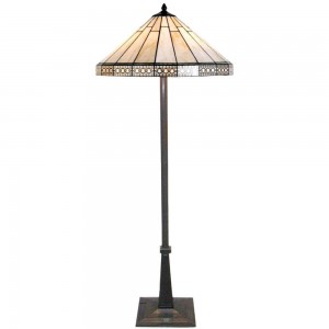 Gulvlampe med Tiffany skærm 164cm høj