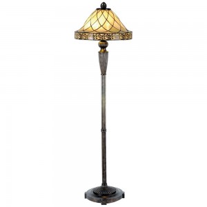Gulvlampe med Tiffany filigran skærm 168cm høj