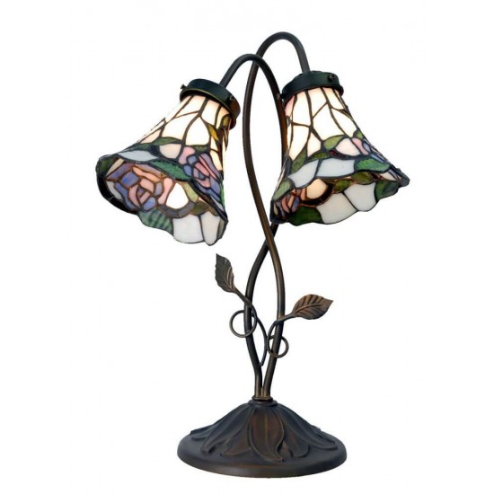 Bordlampe dobbeltskærm Tiffany 47cm høj