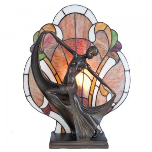 Bordlampe Dame foran Tiffany panel Bordlampe Dame foran Tiffany panel