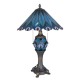 Bordlampe med Tiffany skærm blå nuancer