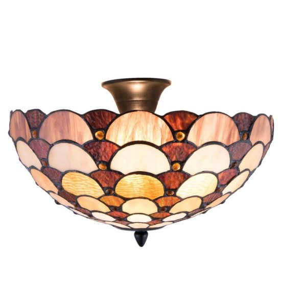 Loftslampe Tiffany glas flerfarvet Ø41cm Loftslampe Tiffany glas flerfarvet Ø41cm