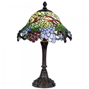 Bordlampe Tiffany skærm flerfarvet 48cm høj Bordlampe Tiffany skærm flerfarvet 48cm høj