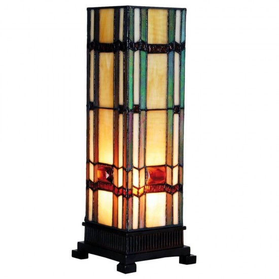 Bordlampe kvadrat Tiffany 35cm høj