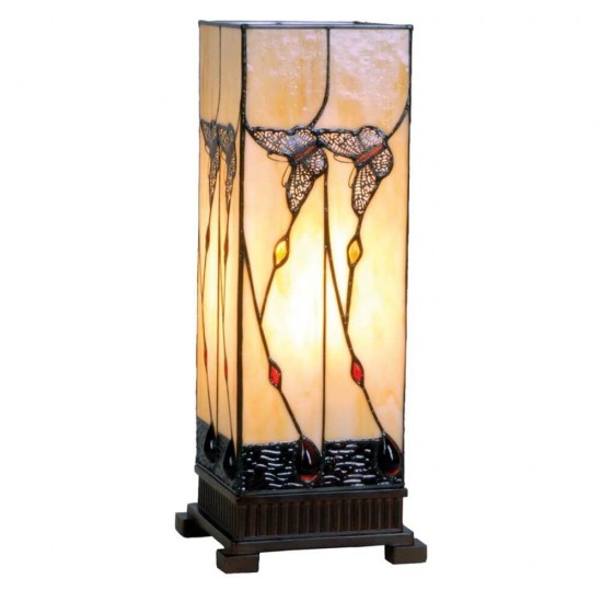 Bordlampe firkantet Tiffany 45cm høj