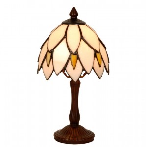 Bordlampe Tiffany skærm koglemønster 34cm høj