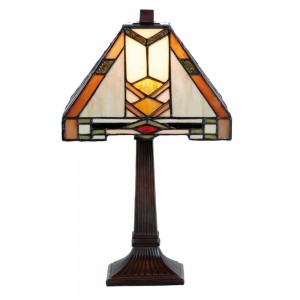 Bordlampe med Tiffany skærm kantet 38cm høj Bordlampe med Tiffany skærm kantet 38cm høj