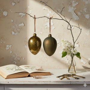 Påskehæng Glas Æg Antique