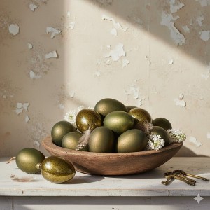 Påskeophæng Glas Æg Antique