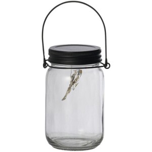 Magic LED lanterne med timer og solcellepanel sort låg