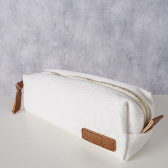 Kosmetikpung Hvid Brun 20cm NATURE
