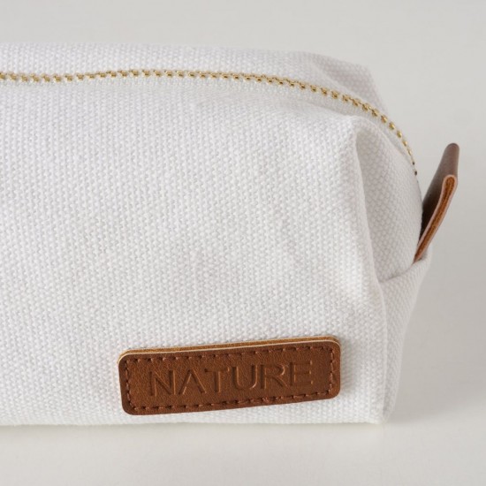 Kosmetikpung Hvid Brun 20cm NATURE