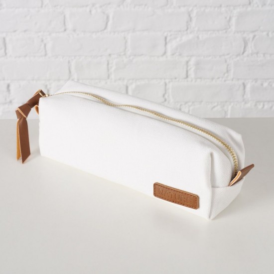 Kosmetikpung Hvid Brun 20cm NATURE