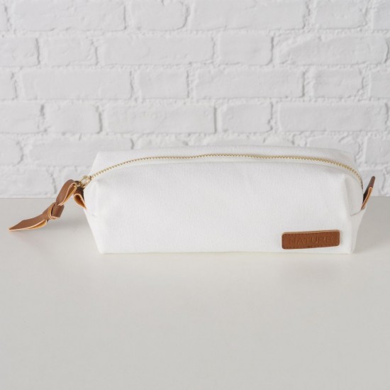 Kosmetikpung Hvid Brun 20cm NATURE