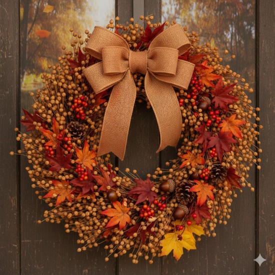 Krans Hør Natur 30cm