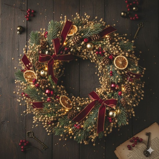 Krans Hør Natur 30cm