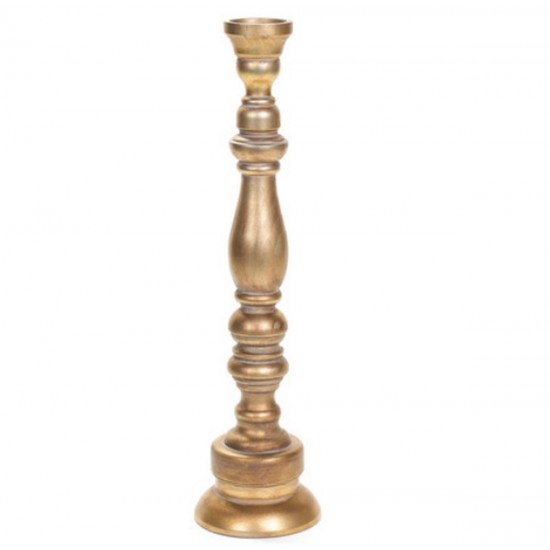 Lysestage patineret guld 74 cm