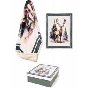 Lækker Pels plaid i gaveæske 130x160cm Rensdyr