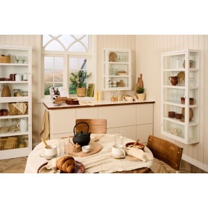 Vægskab Gilleleje med 5 hylder 3 glassider