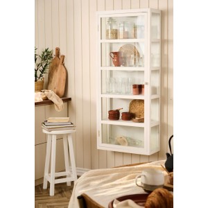 Vægskab Gilleleje med 5 hylder 3 glassider