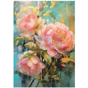 Decoupage Papir - Bold Blooms 59x84 cm Decoupage Papir - Bold Blooms 59x84 cm