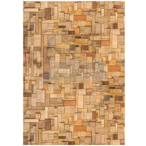 Decoupage Papir - Wood Cubism 59x84 cm Decoupage Papir - Wood Cubism 59x84 cm