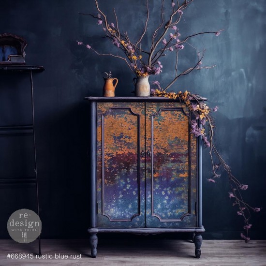 Decoupage Papir - Rustic Blue Rust 59x84 cm