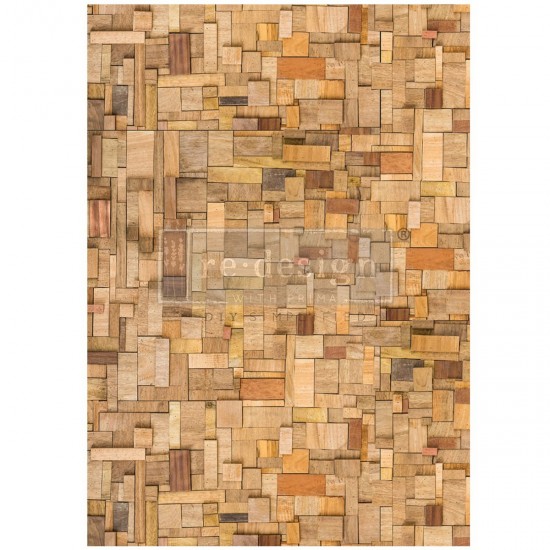 Decoupage Papir - Wood Cubism 59x84 cm