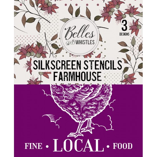 Stencil 3 stk Selvklæbende - Silkscreen Farmhouse