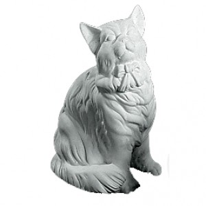 Havefigur i marmor - stor skov Kat Havefigur i marmor - stor skov Kat